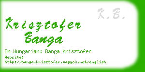 krisztofer banga business card